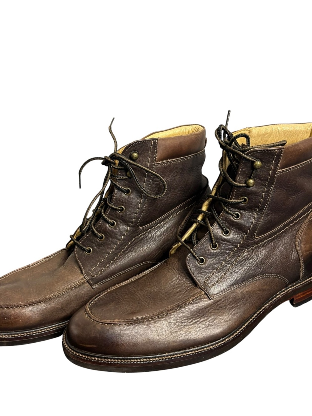 Jm Johnston & Murphy 1850 MocToe lace up Boot brown leather men’s size 11.5 M.